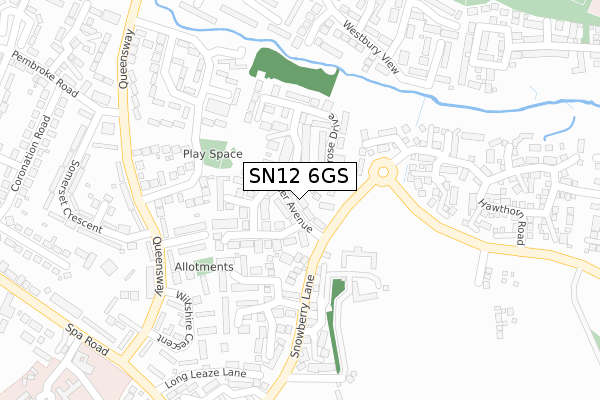 SN12 6GS map - large scale - OS Open Zoomstack (Ordnance Survey)