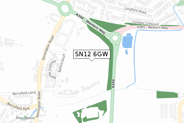 SN12 6GW map - large scale - OS Open Zoomstack (Ordnance Survey)