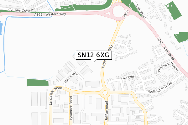 SN12 6XG map - large scale - OS Open Zoomstack (Ordnance Survey)