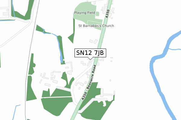 SN12 7JB map - large scale - OS Open Zoomstack (Ordnance Survey)