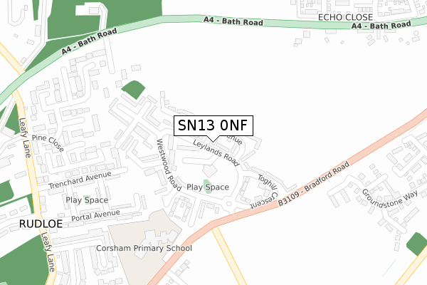 SN13 0NF map - large scale - OS Open Zoomstack (Ordnance Survey)