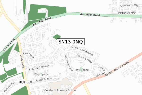 SN13 0NQ map - large scale - OS Open Zoomstack (Ordnance Survey)