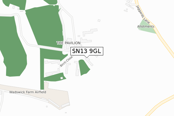 SN13 9GL map - large scale - OS Open Zoomstack (Ordnance Survey)