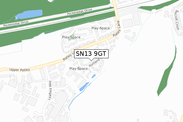 SN13 9GT map - large scale - OS Open Zoomstack (Ordnance Survey)