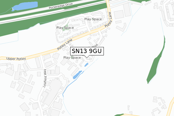 SN13 9GU map - large scale - OS Open Zoomstack (Ordnance Survey)
