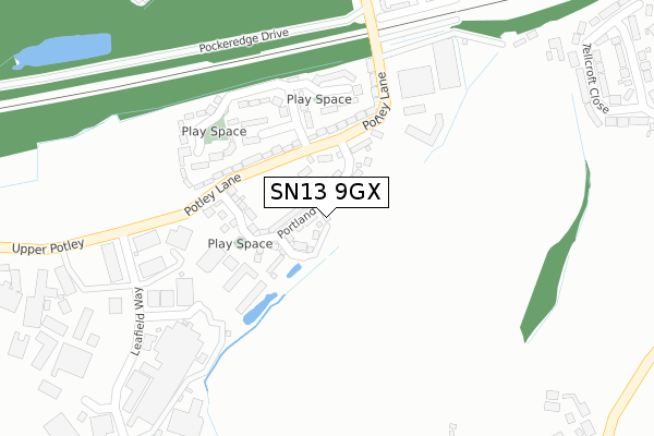 SN13 9GX map - large scale - OS Open Zoomstack (Ordnance Survey)