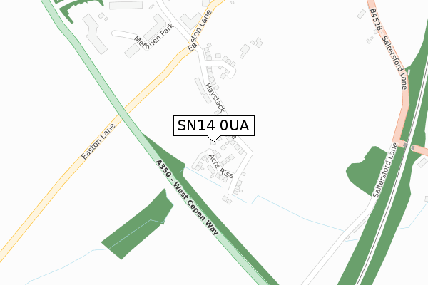 SN14 0UA map - large scale - OS Open Zoomstack (Ordnance Survey)