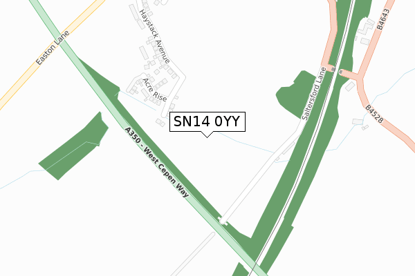 SN14 0YY map - large scale - OS Open Zoomstack (Ordnance Survey)