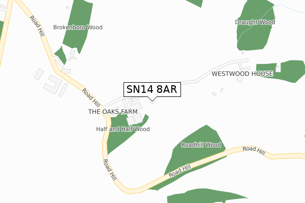 SN14 8AR map - large scale - OS Open Zoomstack (Ordnance Survey)