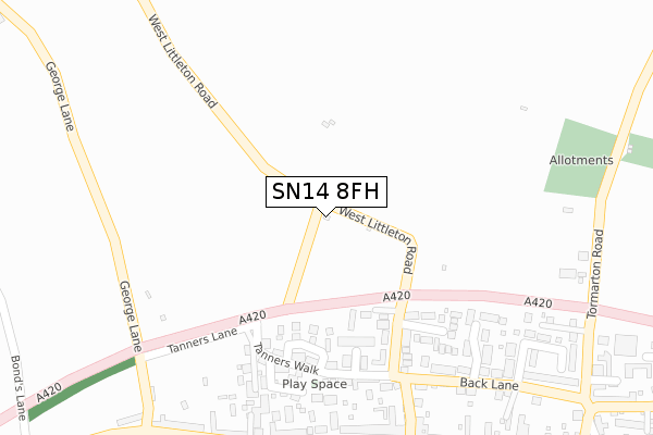 SN14 8FH map - large scale - OS Open Zoomstack (Ordnance Survey) SN14 8FH map - large scale - OS Open Zoomstack (Ordnance Survey)