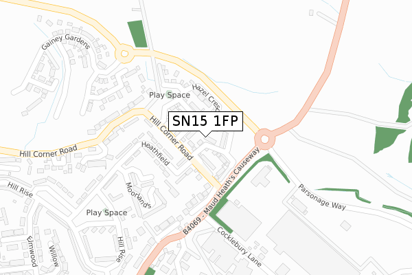 SN15 1FP map - large scale - OS Open Zoomstack (Ordnance Survey)