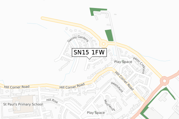 SN15 1FW map - large scale - OS Open Zoomstack (Ordnance Survey)