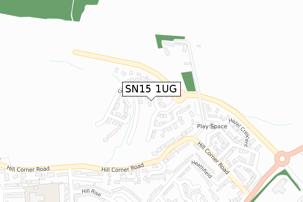 SN15 1UG map - large scale - OS Open Zoomstack (Ordnance Survey)
