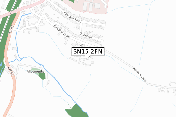SN15 2FN map - large scale - OS Open Zoomstack (Ordnance Survey)