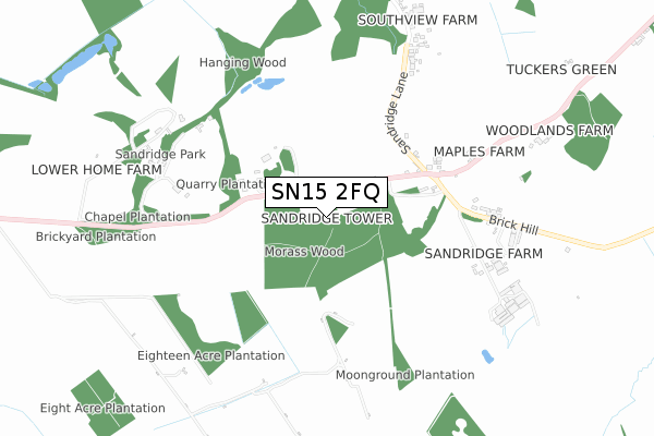 SN15 2FQ map - small scale - OS Open Zoomstack (Ordnance Survey)