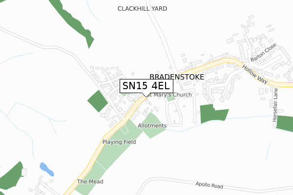 SN15 4EL map - large scale - OS Open Zoomstack (Ordnance Survey)