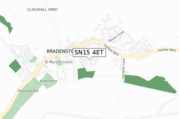 SN15 4ET map - large scale - OS Open Zoomstack (Ordnance Survey)