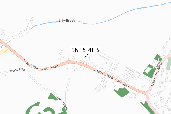 SN15 4FB map - large scale - OS Open Zoomstack (Ordnance Survey)