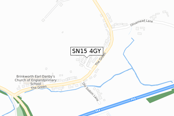 SN15 4GY map - large scale - OS Open Zoomstack (Ordnance Survey)