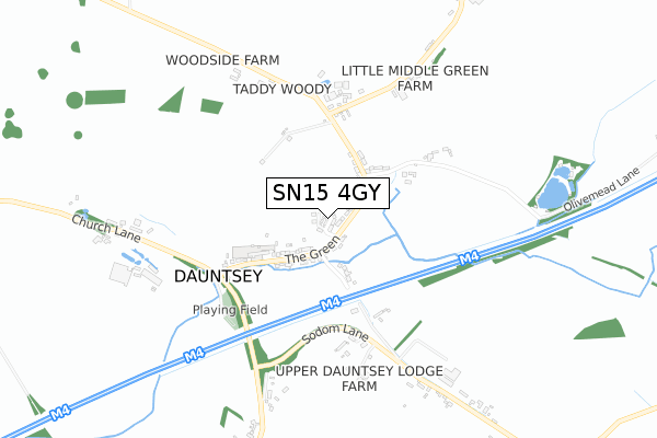 SN15 4GY map - small scale - OS Open Zoomstack (Ordnance Survey)