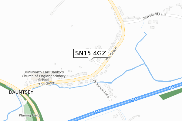 SN15 4GZ map - large scale - OS Open Zoomstack (Ordnance Survey)