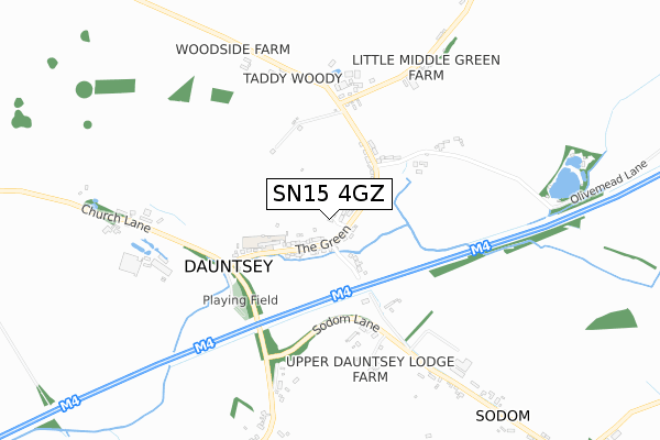 SN15 4GZ map - small scale - OS Open Zoomstack (Ordnance Survey)