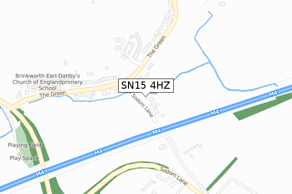 SN15 4HZ map - large scale - OS Open Zoomstack (Ordnance Survey)