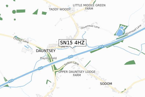 SN15 4HZ map - small scale - OS Open Zoomstack (Ordnance Survey)