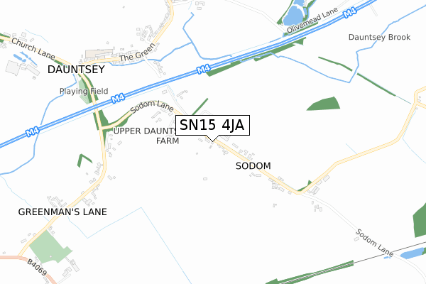SN15 4JA map - small scale - OS Open Zoomstack (Ordnance Survey)