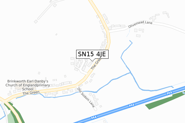 SN15 4JE map - large scale - OS Open Zoomstack (Ordnance Survey)