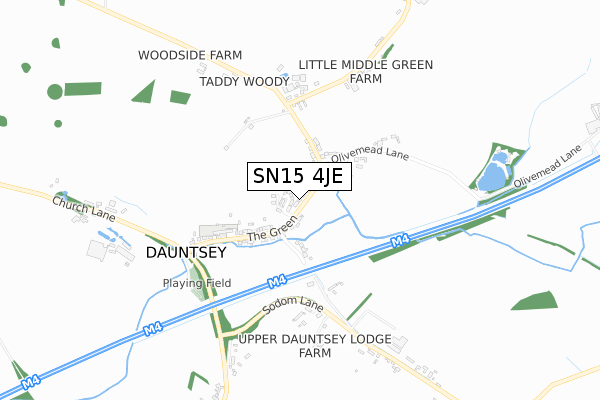 SN15 4JE map - small scale - OS Open Zoomstack (Ordnance Survey)