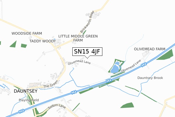 SN15 4JF map - small scale - OS Open Zoomstack (Ordnance Survey)