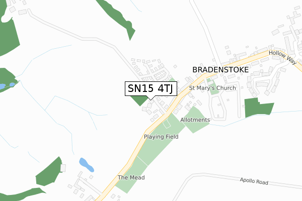 SN15 4TJ map - large scale - OS Open Zoomstack (Ordnance Survey)