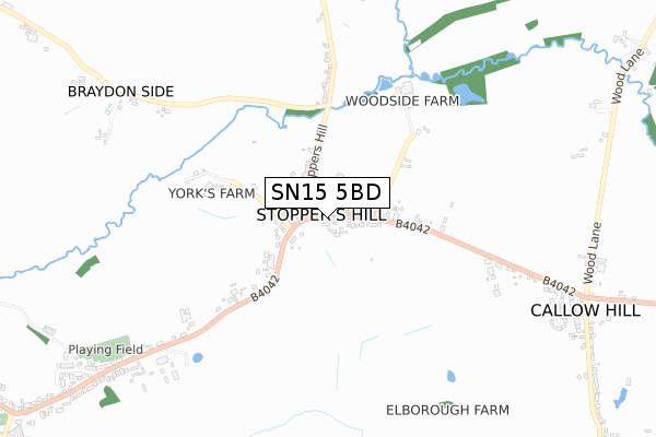 SN15 5BD map - small scale - OS Open Zoomstack (Ordnance Survey)