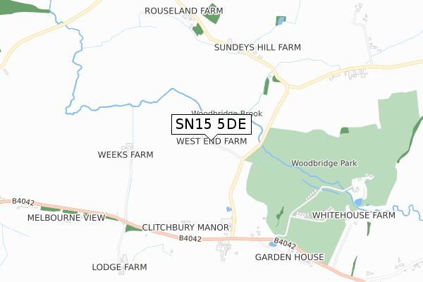 SN15 5DE map - small scale - OS Open Zoomstack (Ordnance Survey)