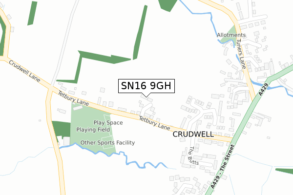 SN16 9GH map - large scale - OS Open Zoomstack (Ordnance Survey) SN16 9GH map - large scale - OS Open Zoomstack (Ordnance Survey)