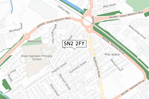 SN2 2FY map - large scale - OS Open Zoomstack (Ordnance Survey)