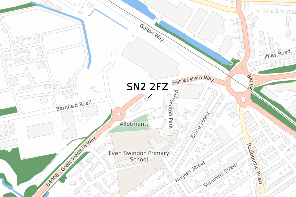 SN2 2FZ map - large scale - OS Open Zoomstack (Ordnance Survey)