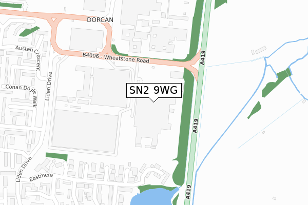 SN2 9WG map - large scale - OS Open Zoomstack (Ordnance Survey)