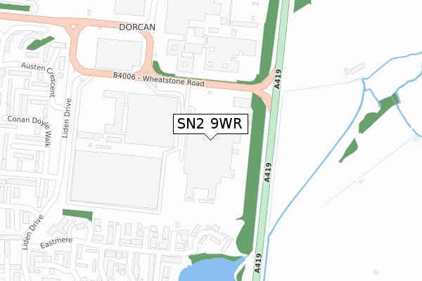 SN2 9WR map - large scale - OS Open Zoomstack (Ordnance Survey)