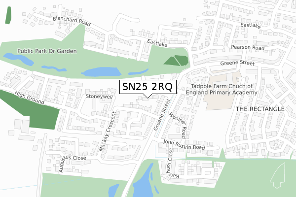 SN25 2RQ map - large scale - OS Open Zoomstack (Ordnance Survey)
