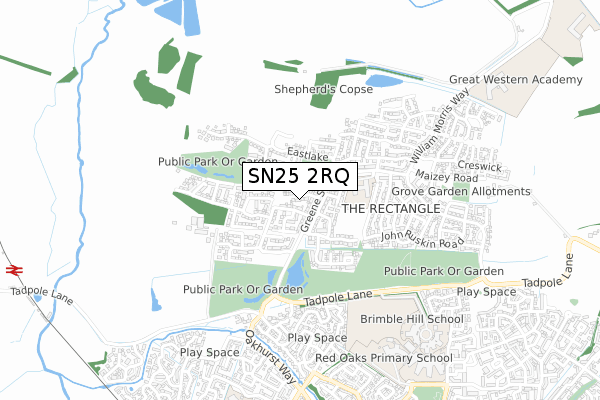 SN25 2RQ map - small scale - OS Open Zoomstack (Ordnance Survey)