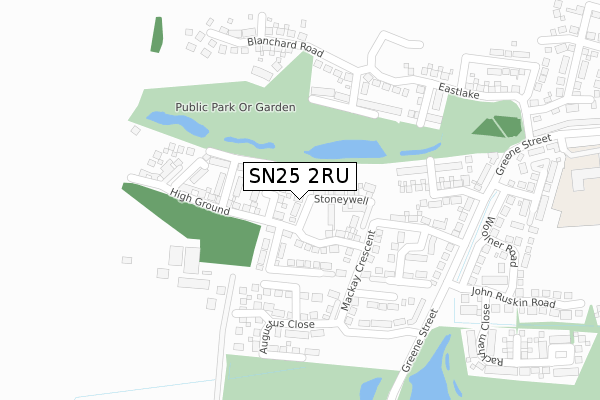 SN25 2RU map - large scale - OS Open Zoomstack (Ordnance Survey)