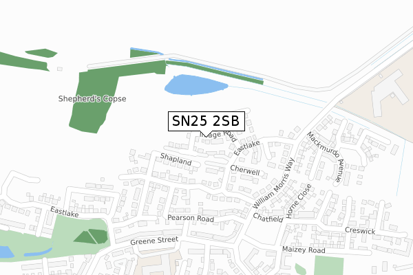 SN25 2SB map - large scale - OS Open Zoomstack (Ordnance Survey)
