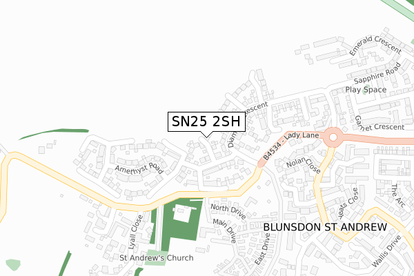 SN25 2SH map - large scale - OS Open Zoomstack (Ordnance Survey) SN25 2SH map - large scale - OS Open Zoomstack (Ordnance Survey)