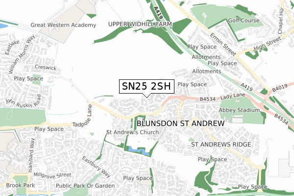 SN25 2SH map - small scale - OS Open Zoomstack (Ordnance Survey) SN25 2SH map - small scale - OS Open Zoomstack (Ordnance Survey)
