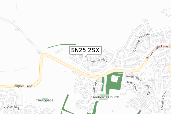 SN25 2SX map - large scale - OS Open Zoomstack (Ordnance Survey) SN25 2SX map - large scale - OS Open Zoomstack (Ordnance Survey)