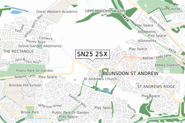 SN25 2SX map - small scale - OS Open Zoomstack (Ordnance Survey) SN25 2SX map - small scale - OS Open Zoomstack (Ordnance Survey)