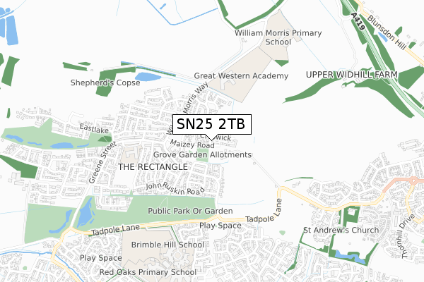 SN25 2TB map - small scale - OS Open Zoomstack (Ordnance Survey)