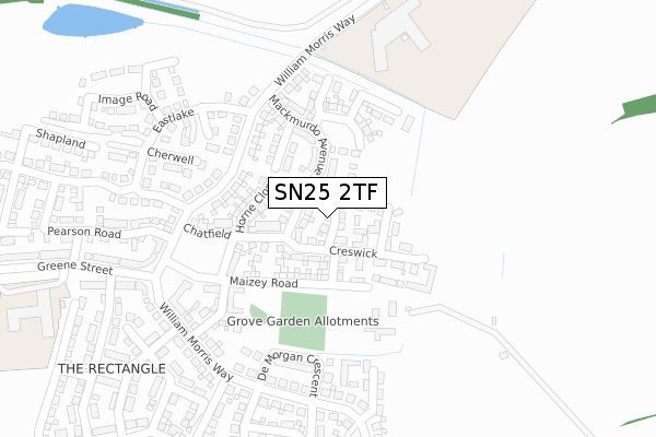 SN25 2TF map - large scale - OS Open Zoomstack (Ordnance Survey)